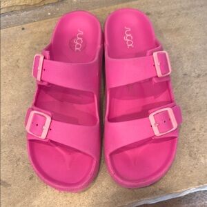 Pink Slide Sandals with Buckles